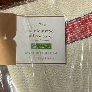 NEW 20" SQ Pottery Barn Bodie Striped Pillow Cover | Red Stripes | Multiples